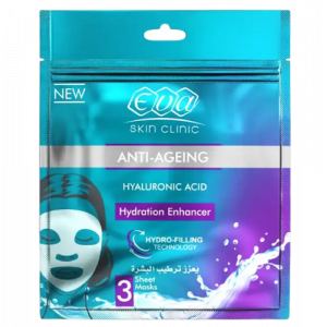 EVA SKIN CLINIC ANTI-AGEING HYALURONIC SHEET MASK — HYDRATION ENHANCER 3 SHEETS